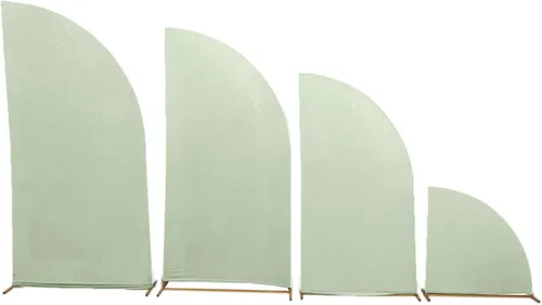Vista 77 de Efavormart - Juego de 4 fundas de elastano beige para arco de media luna, fundas de telón de fondo Chiara de 2.5 pies a 7 pies para escenarios