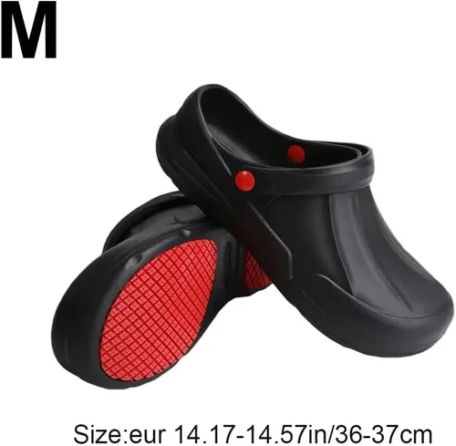 Vista 5 de Zapatos de chef para hombres y mujeres, zapatos de cocina antideslizantes, zapatos de trabajo impermeables a prueba de aceite, resistentes al agua