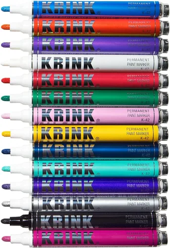Vista 7 de Krink K-42 - Rotulador de pintura negra, vibrante y opaco para cualquier superficie, marcador permanente con pintura a base de alcohol