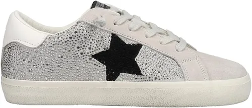 Vista 3 de VINTAGE HAVANA Mujeres Demi Glitter Slip On Zapatillas Casual Zapatos Casual - Oro, Blanco apagado