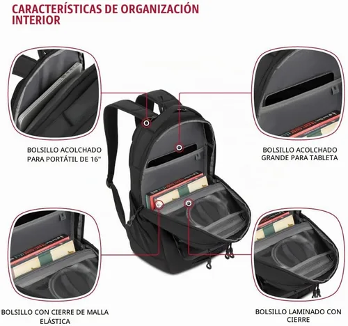 Vista 4 de SwissGear Shield Mochila para portátil, Negro