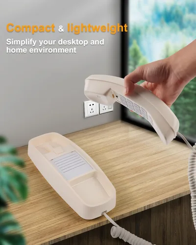 Vista 7 de Teléfono de pared con cable, teléfonos fijos para personas mayores con botones grandes, teléfono de escritorio de oficina con volumen alto ajustable