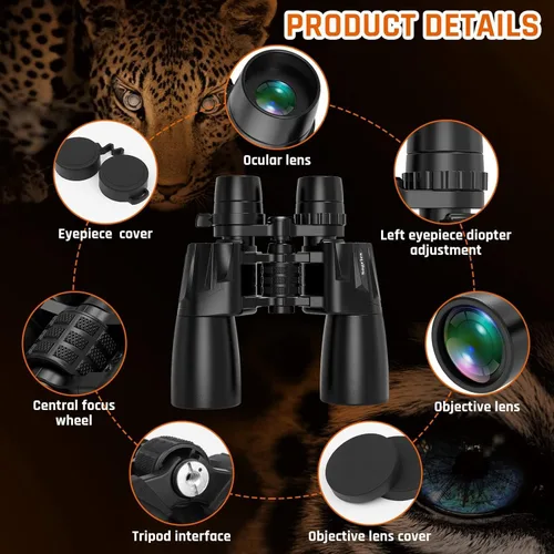 Vista 7 de Prismáticos 10-30x50 con Zoom para Adultos, Prismáticos Militares de Alta Potencia para Observación de Aves, Viajes, Caza, Conciertos con Vista