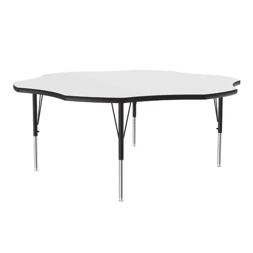 Vista 22 de Correll - Tabla rectangular de 24 x 60 pulgadas, tabla de actividades, altura ajustable, laminado de alta presión blanco duradero, muebles