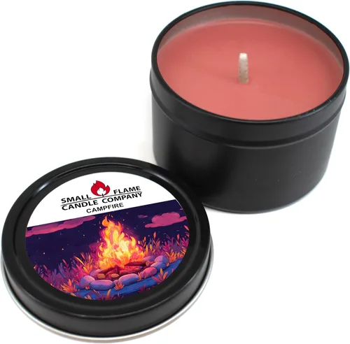 Vista 4 de Vela de soja de coco natural hecha a mano de Small Flame Candle Company (Campfire)