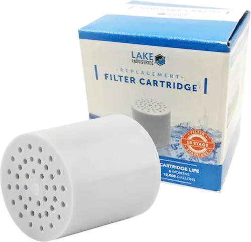 Vista 2 de Cartucho de ducha universal de 15 etapas Tratamiento de agua dura, elimina cloro, metales pesados y sedimentos, vitamina C y bolas de pH alcalino