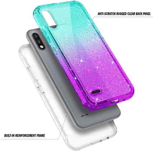 Vista 3 de NZND Funda para LG K22/K32/K22+ Plus con [protector de pantalla integrado], funda protectora resistente a los golpes de cuerpo completo a prueba