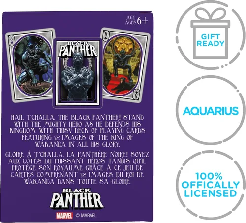 Vista 7 de Aquarius Marvel Comics Black Panther - Baraja de cartas con temática de Black Panther para tus juegos de cartas favoritos, mercancía
