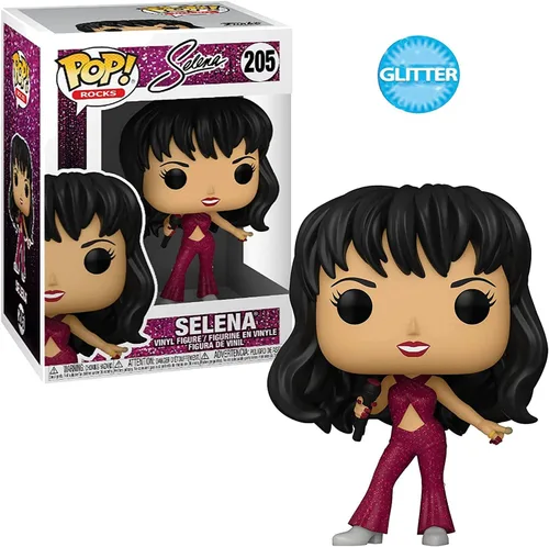 Vista 2 de Funko Selena (Burgundy Outfit) Pop! Figura de vinilo (paquete con funda protectora compatible con Pop Box), multicolor, 3.75 pulgadas