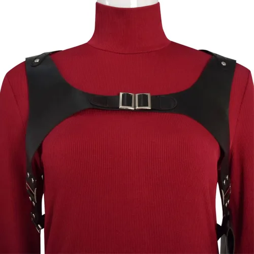 Vista 5 de Resident Remake Ada Wong - Disfraz de suéter rojo para mujer, disfraz de Halloween
