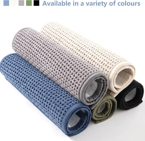 Vista 6 de Alfombras de baño antideslizantes lavables, alfombra de baño súper absorbente y delgada de secado rápido de pelo bajo para baño pequeño