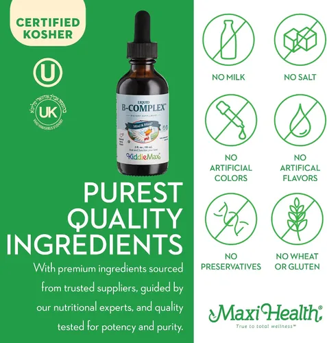 Vista 5 de Complejo de vitamina B líquida de frambuesa – Suplemento vitamínico con vitamina B12 – Sublinguales vitaminas B complejas gotas para niños