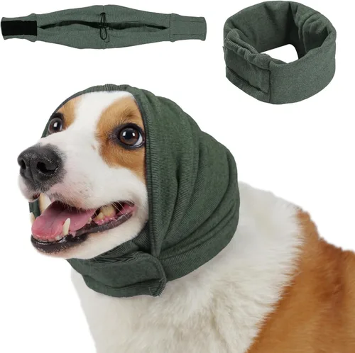 Vista 8 de Sudadera con capucha calmante para perros, almohadillas ajustables para las orejas para perros, almohadillas ajustables para protección contra