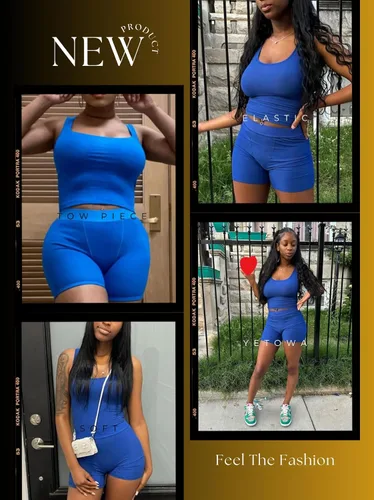 Vista 2 de Conjunto deportivo de 2 piezas para mujer, camiseta sin mangas de punto acanalado para yoga, leggings de cintura alta, conjuntos de ropa deportiva