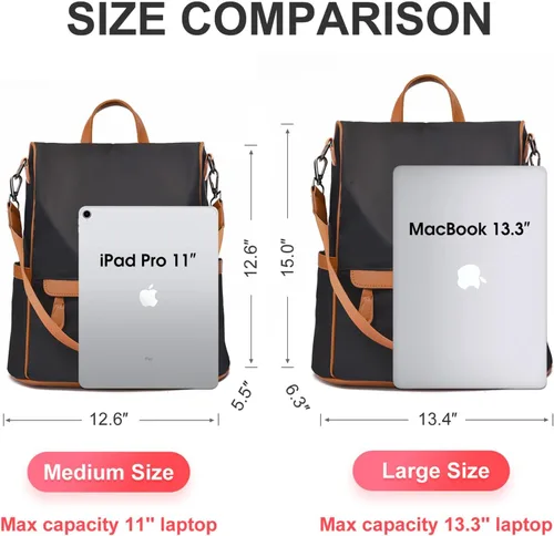 Vista 4 de Charmore - Mochila de viaje para mujer, de nylon, antirrobo, resistente al agua, ligera, estilo casual