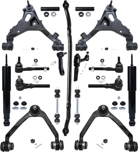 Vista 35 de Detroit Axle - Kit de suspensión frontal de 15 piezas para Jeep Grand Cherokee 99-04 1999 2000 2001 2002 2003 2004, brazos de control superior e