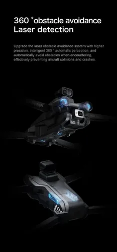 Vista 5 de Wingshot i8 Max 4K Drone con cámara 4K, drones para adultos, evitar obstáculos, WiFi FPV RC Quadcopter con control de gestos, mini drones plegables