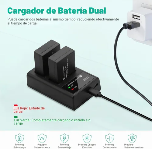 Vista 4 de FirstPower DMW-BLC12 DMW-BLC12PP Batería y cargador USB de doble ranura Kit