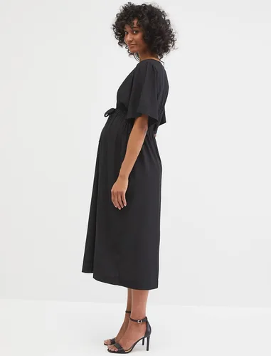 Vista 4 de Motherhood Maternity Vestido de maternidad con manga kimono y lazo para mujer