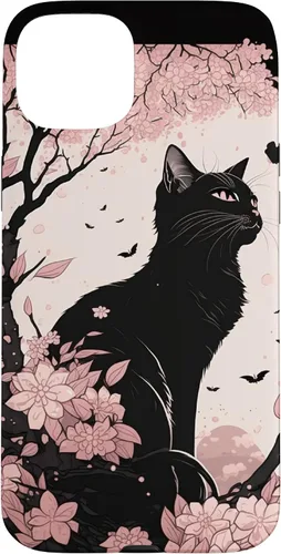 Vista 9 de Cute Pink Japanese Cherry Blossom Cat Aesthetic Case for iPhone 16