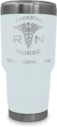 Vista 36 de LaserGram RN Rockstar - Vaso aislado al vacío de 20 onzas, grabado personalizado incluido (negro)