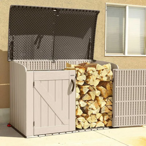 Vista 10 de Lifetime Products caja de almacenamiento horizontal Lifetime 60170, color tostado