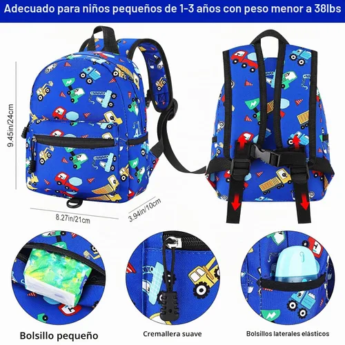 Vista 2 de Accmor Mochila para niños pequeños con correa, lindas mochilas para niños con eslabón de muñeca antipérdida, mini mochila para bebé, arnés