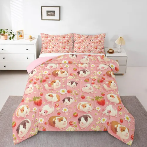 Vista 18 de Farm Aninmal - Juego de ropa de cama para niños, divertido juego de edredón de animales de granja para adolescentes y niñas, juegos de edredón