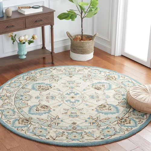 Vista 13 de SAFAVIEH Antiquity Collection - Alfombra decorativa de 3 x 5 pies, color marfil y beige, hecha a mano, lana tradicional, ideal para zonas de alto