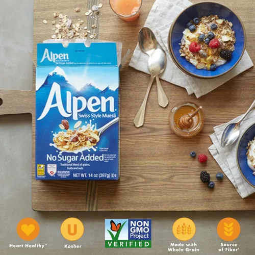 Vista 5 de Cereales Alpen, sin azúcar añadido, 14 oz (Paquete de 6)