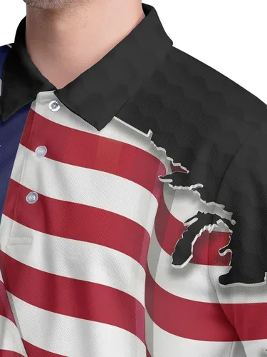 Vista 5 de Golf Shirts for Men Funny Golf Polos for Men Tropical Golf Shirts for Men Hawaiian Polo