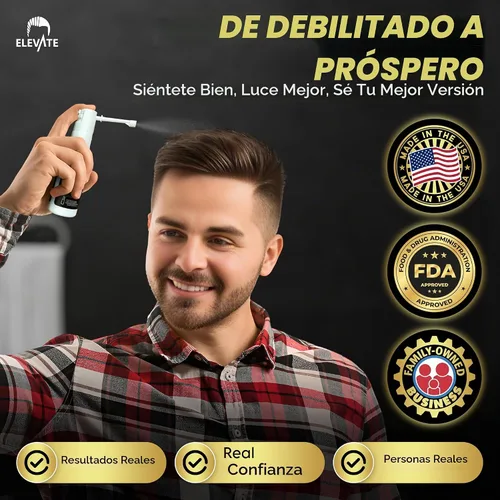 Vista 7 de Elevate Tratamiento de crecimiento del cabello 5% Minoxidil Spray para hombres – Fórmula clínicamente probada de rápida absorción para pérdida