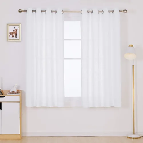 Vista 20 de Deconovo - Cortinas transparentes con filtro de luz de 84 pulgadas de largo Plata