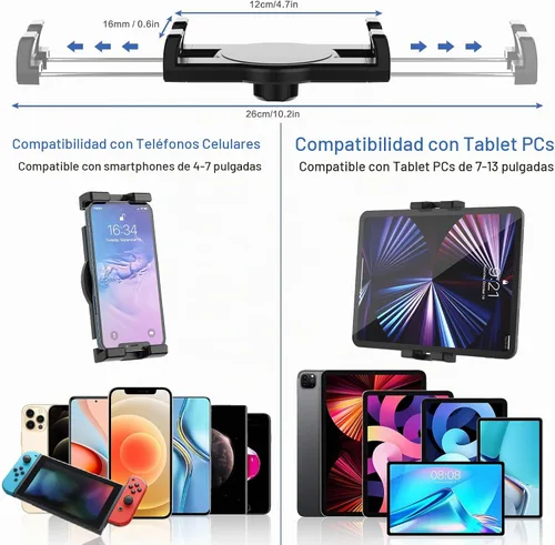 Vista 7 de Soporte para tablet de salpicadero de automóvil, cuello de cisne con brazo largo flexible para dispositivos de 4 a 13 pulgadas, iPad Pro Air Mini
