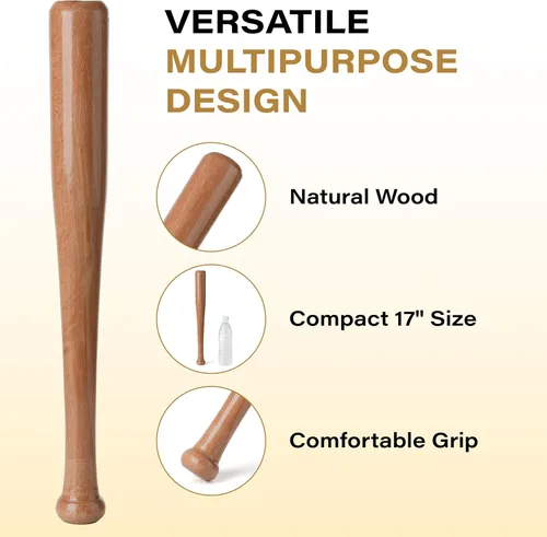 Vista 3 de Wooden Baseball bat, Solid Wood Baseball Bats for Youth Adult Training 17"-15oz
