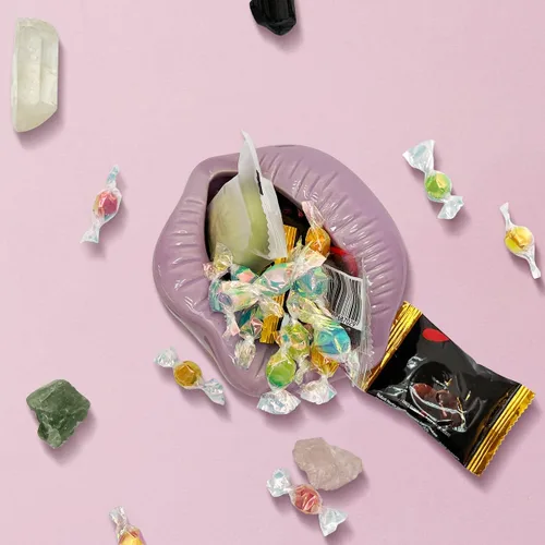 Vista 8 de Queenbox Ceniceros de cigarrillos de cerámica creativos con estilo de labios decoraciones caseras de moda
