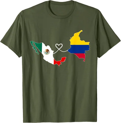Vista 46 de Camiseta Half Colombian Half Mexican Flag Map DNA Mexico Colombia