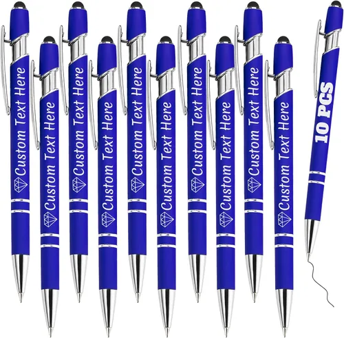 Vista 91 de Bolígrafos personalizados a granel 10 con nombre, grabados con punta de lápiz, bolígrafos de bola personalizados de escritura suave, regalos