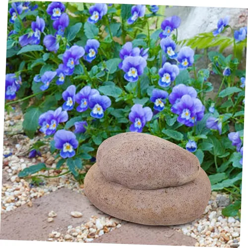Vista 3 de Llavero de resina para jardín, para uso en exteriores, caja de ahorro de llaves duradera con aspecto de piedra realista para llaves y artículos