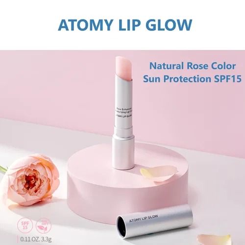 Vista 6 de Atomy Lip Glow 0.12 oz x 2 EA - Bálsamo hidratante para el cuidado de los labios con color rosa natural