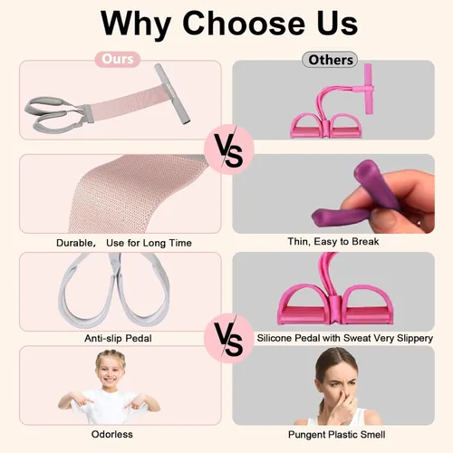 Vista 3 de Fabric Resistance Band with Handles,Non-Slip Foot Pedal Puller Resistance Band for Legs & Glutes Working Out,Portable Yoga & Physical Therapy&Home 1
