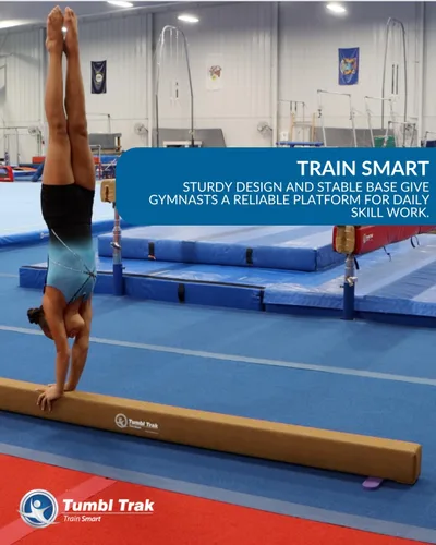 Vista 6 de Tumbl Trak Haz de equilibrio de gamuza de entrenamiento de gimnasia de 8 pies, haz alto y bajo para el hogar, base antideslizante, sensación