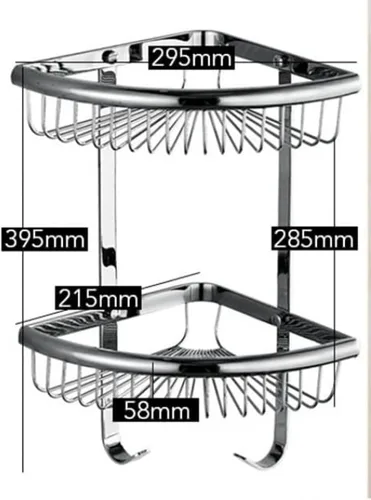 Vista 4 de Organizador de ducha de esquina estantes flotantes estantes de baño Estante de almacenamiento de latón de cristal Soporte para champú Accesorios