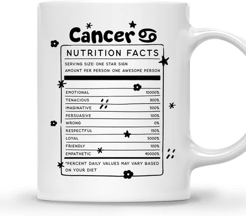 Vista 18 de Gossby Aquarius Nutrition Fact Taza de café – Regalo del signo del zodiaco para mujeres, cumpleaños, regalo de astrología de Navidad para mujeres