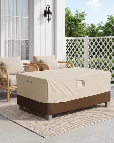 Vista 6 de Vailge Veranda Funda para mesa de patio rectangular/ovalada, resistente, impermeable y al aire libre, para muebles de jardín