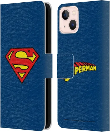 Vista 123 de Head Case Designs Funda de piel con licencia oficial de Superman DC Comics con logotipos negros y rojos compatible con Apple iPhone 11