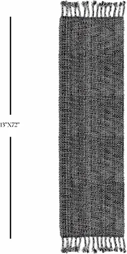 Vista 3 de Camino de mesa 100% algodón para mesas de comedor, rectangular, tejido de dos tonos, 72 x 13 pulgadas, suave y duradero, color negro (paquete de 1)