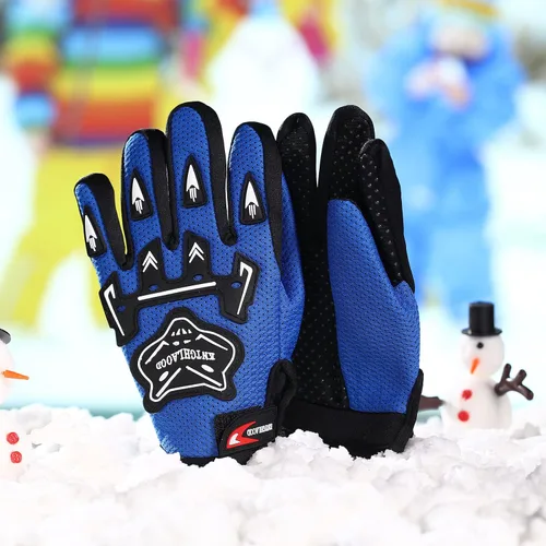 Vista 4 de Frienda Guantes de motocicleta para niños, guantes de carreras para deportes eléctricos, guantes de ciclismo sucio, guantes de ciclismo de invierno