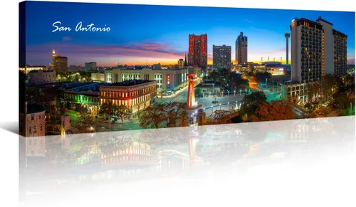 Vista 38 de Atlanta Skyline - Arte de pared para sala de estar, lienzo de paisaje urbano, decoración moderna para el hogar, imágenes panorámicas, edificio
