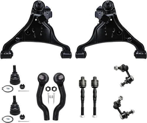 Vista 33 de Detroit Axle - Kit de suspensión delantera de 10 piezas para Jeep 2002-2004